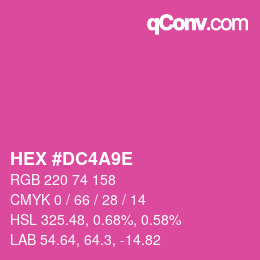 カラーコード: HEX #DC4A9E | qconv.com
