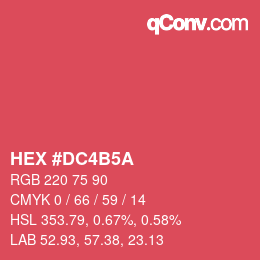 カラーコード: HEX #DC4B5A | qconv.com