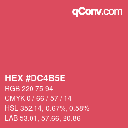 Code couleur: HEX #DC4B5E | qconv.com