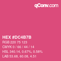 カラーコード: HEX #DC4B7B | qconv.com