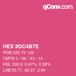 Color code: HEX #DC4B7E | qconv.com