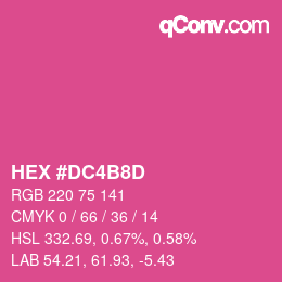 Color code: HEX #DC4B8D | qconv.com