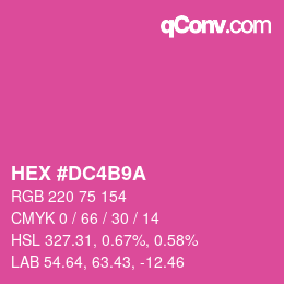 Color code: HEX #DC4B9A | qconv.com
