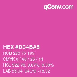 カラーコード: HEX #DC4BA5 | qconv.com