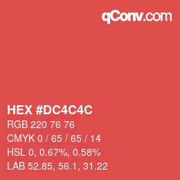 Color code: HEX #DC4C4C | qconv.com