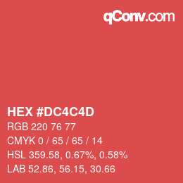 Color code: HEX #DC4C4D | qconv.com