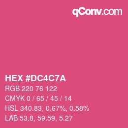 カラーコード: HEX #DC4C7A | qconv.com