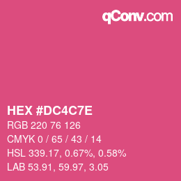 Color code: HEX #DC4C7E | qconv.com