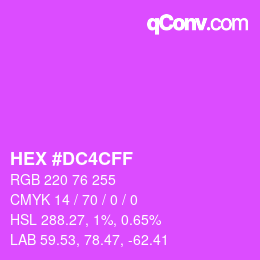 Color code: HEX #DC4CFF | qconv.com