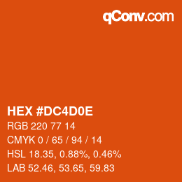 Color code: HEX #DC4D0E | qconv.com