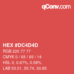 Color code: HEX #DC4D4D | qconv.com