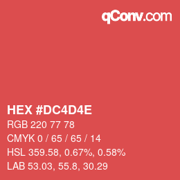 Color code: HEX #DC4D4E | qconv.com