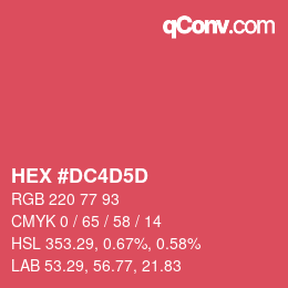 颜色代码: HEX #DC4D5D | qconv.com
