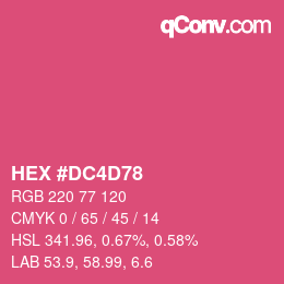 カラーコード: HEX #DC4D78 | qconv.com