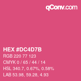 カラーコード: HEX #DC4D7B | qconv.com