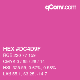 カラーコード: HEX #DC4D9F | qconv.com