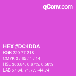 カラーコード: HEX #DC4DDA | qconv.com