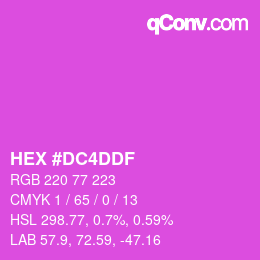 カラーコード: HEX #DC4DDF | qconv.com
