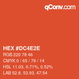 颜色代码: HEX #DC4E2E | qconv.com