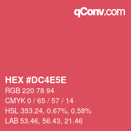 カラーコード: HEX #DC4E5E | qconv.com