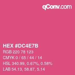 カラーコード: HEX #DC4E7B | qconv.com