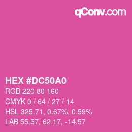 颜色代码: HEX #DC50A0 | qconv.com