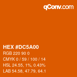 Color code: HEX #DC5A00 | qconv.com