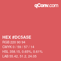 Color code: HEX #DC5A5E | qconv.com