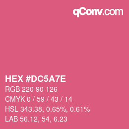 Color code: HEX #DC5A7E | qconv.com