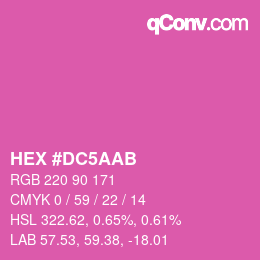 カラーコード: HEX #DC5AAB | qconv.com
