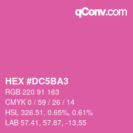 颜色代码: HEX #DC5BA3 | qconv.com