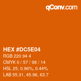 颜色代码: HEX #DC5E04 | qconv.com
