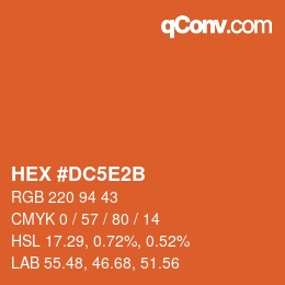 Code couleur: HEX #DC5E2B | qconv.com