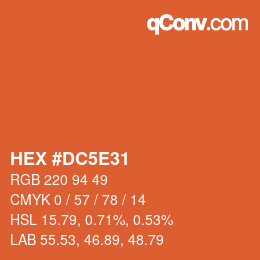 Color code: HEX #DC5E31 | qconv.com