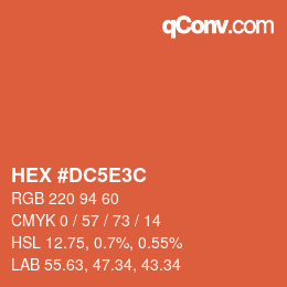 カラーコード: HEX #DC5E3C | qconv.com