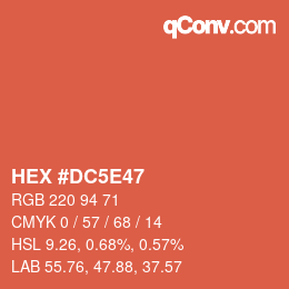 カラーコード: HEX #DC5E47 | qconv.com