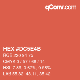 カラーコード: HEX #DC5E4B | qconv.com