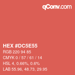 Color code: HEX #DC5E55 | qconv.com