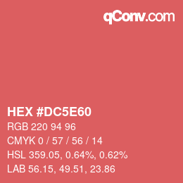 Color code: HEX #DC5E60 | qconv.com