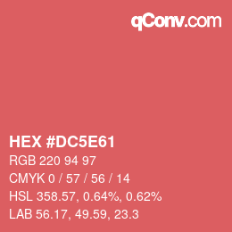 カラーコード: HEX #DC5E61 | qconv.com