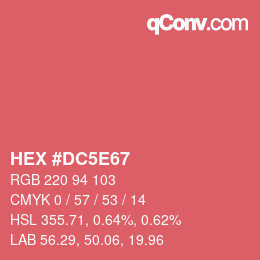 カラーコード: HEX #DC5E67 | qconv.com