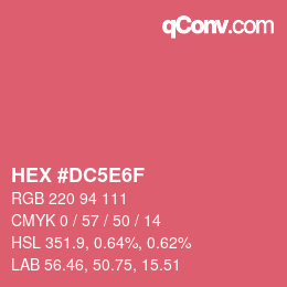 Color code: HEX #DC5E6F | qconv.com