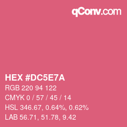 Color code: HEX #DC5E7A | qconv.com