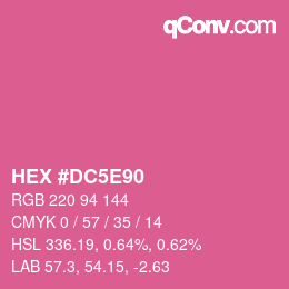 Farbcode: HEX #DC5E90 | qconv.com