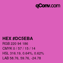 カラーコード: HEX #DC5EBA | qconv.com