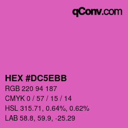カラーコード: HEX #DC5EBB | qconv.com