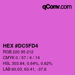 カラーコード: HEX #DC5FD4 | qconv.com