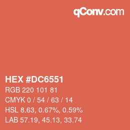 颜色代码: HEX #DC6551 | qconv.com