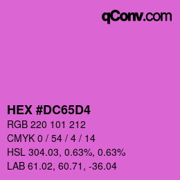 カラーコード: HEX #DC65D4 | qconv.com