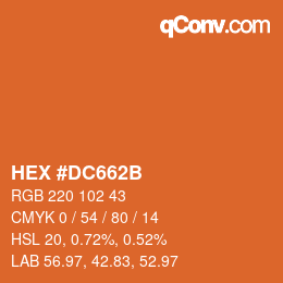Color code: HEX #DC662B | qconv.com
